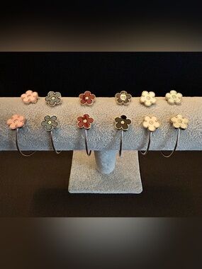 BUY 1 GET 1 FREE Adjustable Golden Floral Enamel Cuff Bracelet Assorted Colors